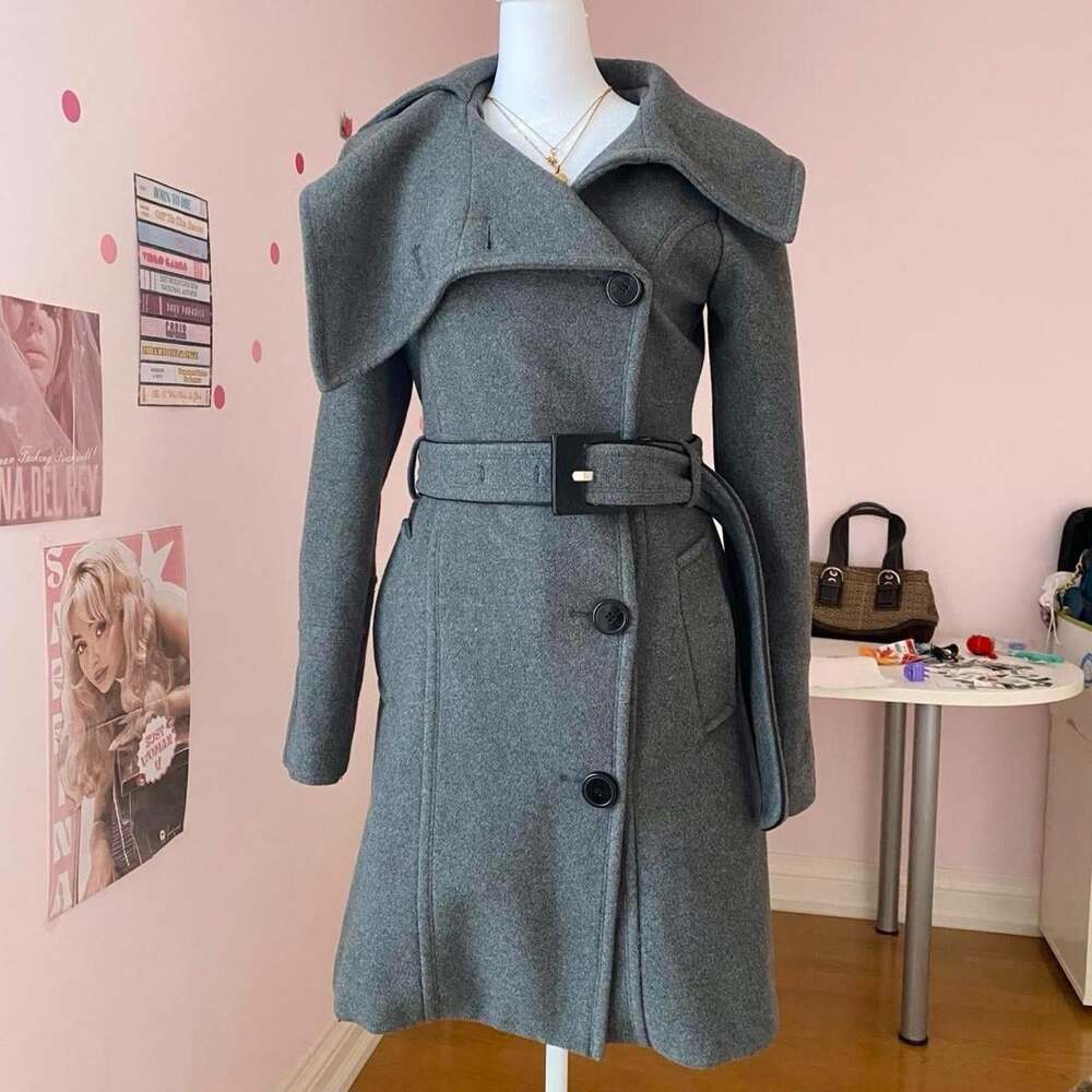 Twik Women's Grey and Black Coat